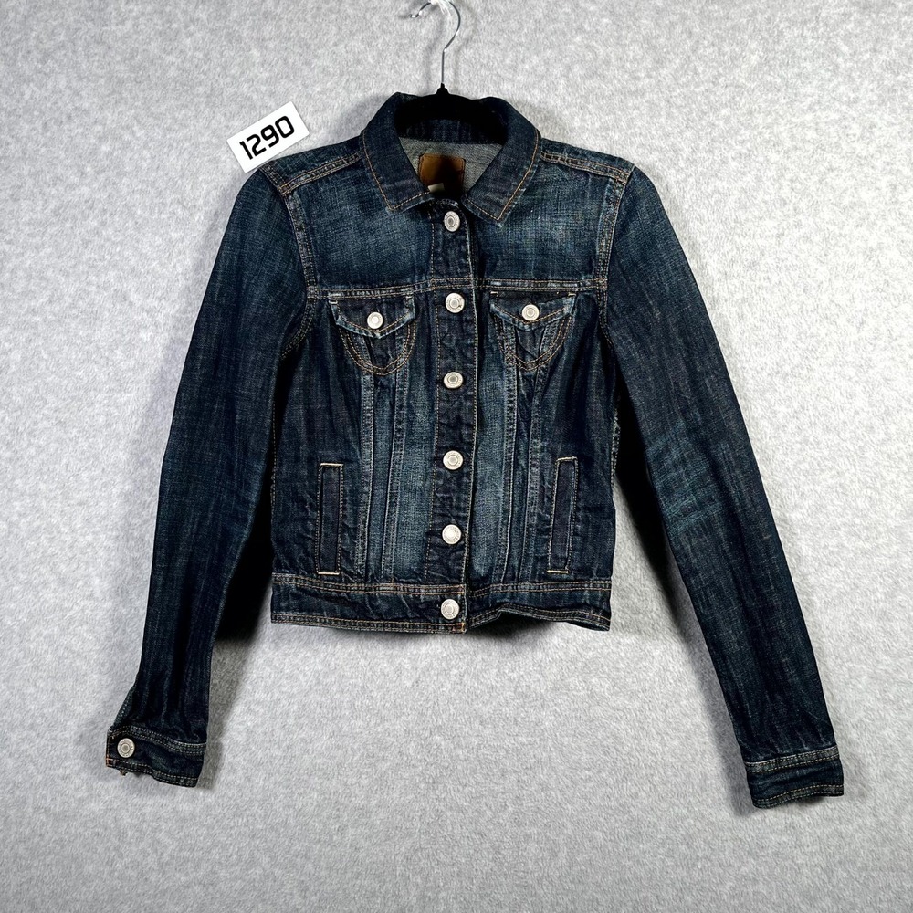 American Eagle Outfitters Trucker Jacket Women XS Blue Denim Cotton Button Front